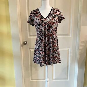 24seven  Floral V-Neck Dress Large NWOT Spring Summer